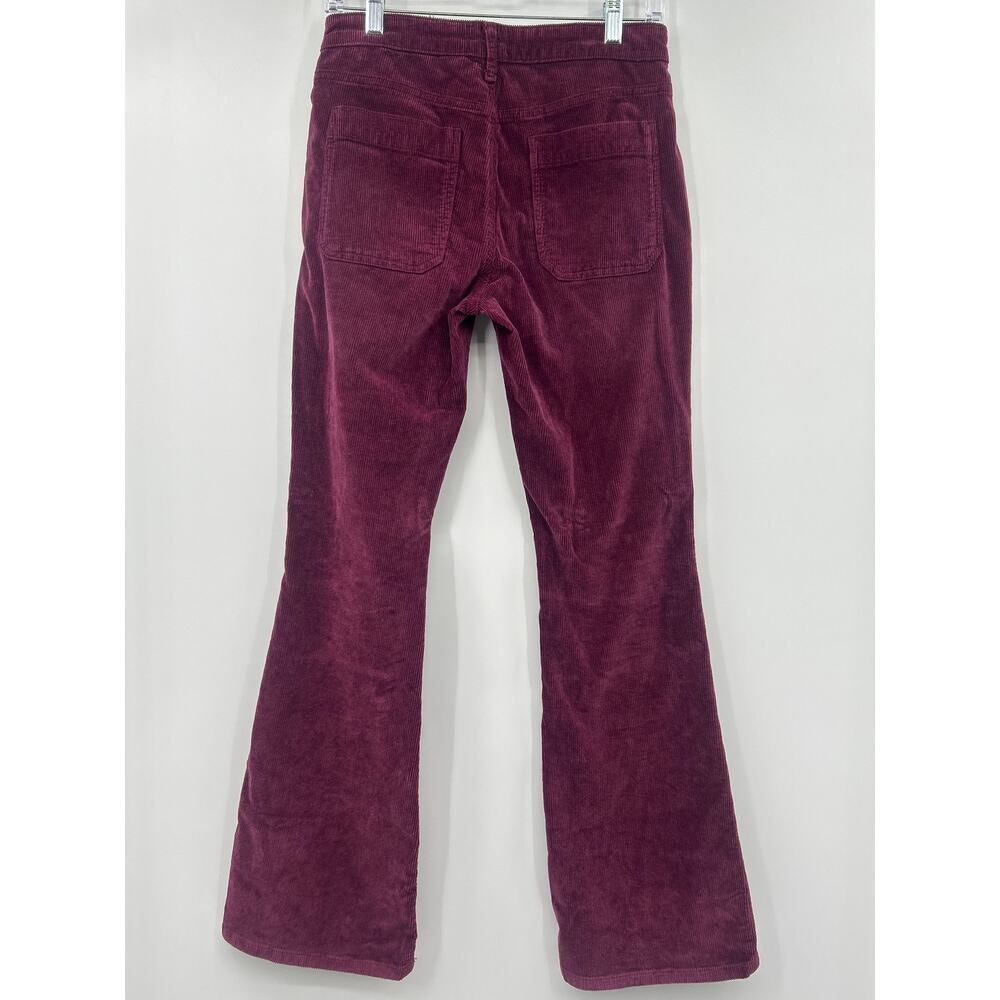 PILCRO Corduroy Flare Pants Burgundy Plum 27 Boho 70s Style Western Fall - Picture 5 of 9